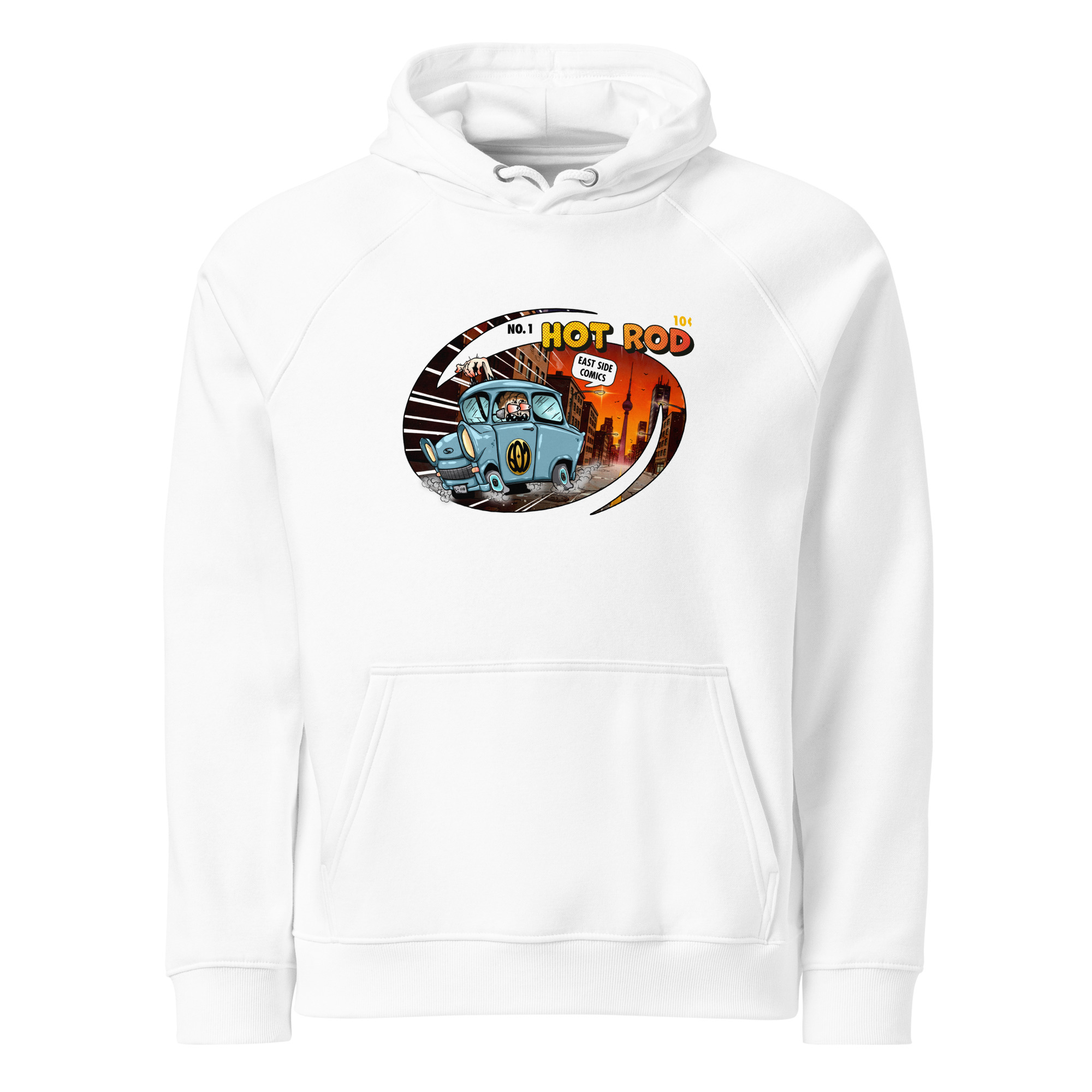 Trabant HOT ROD Comic Bio-Raglan-Hoodie – Bild 5