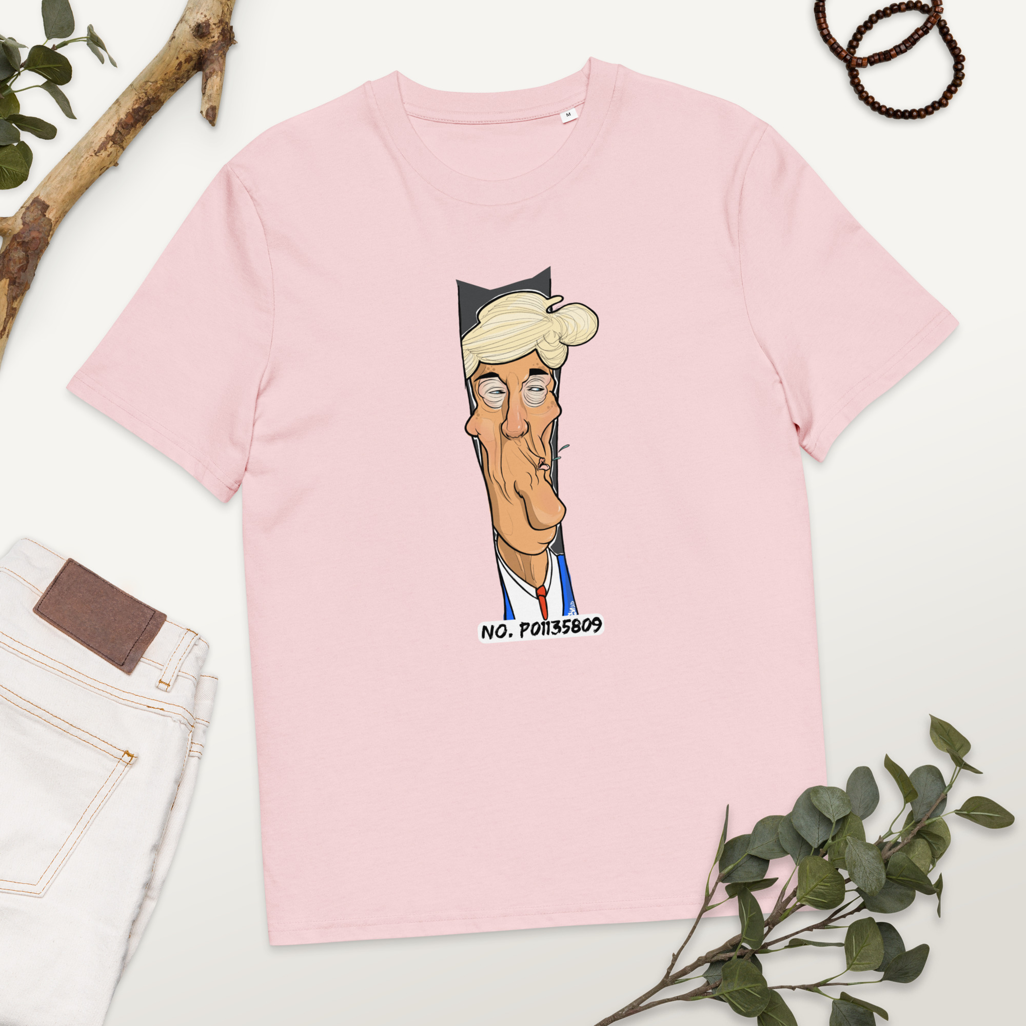 Karikatur einer prominenten Politikfigur Bio-Baumwoll-T-Shirt