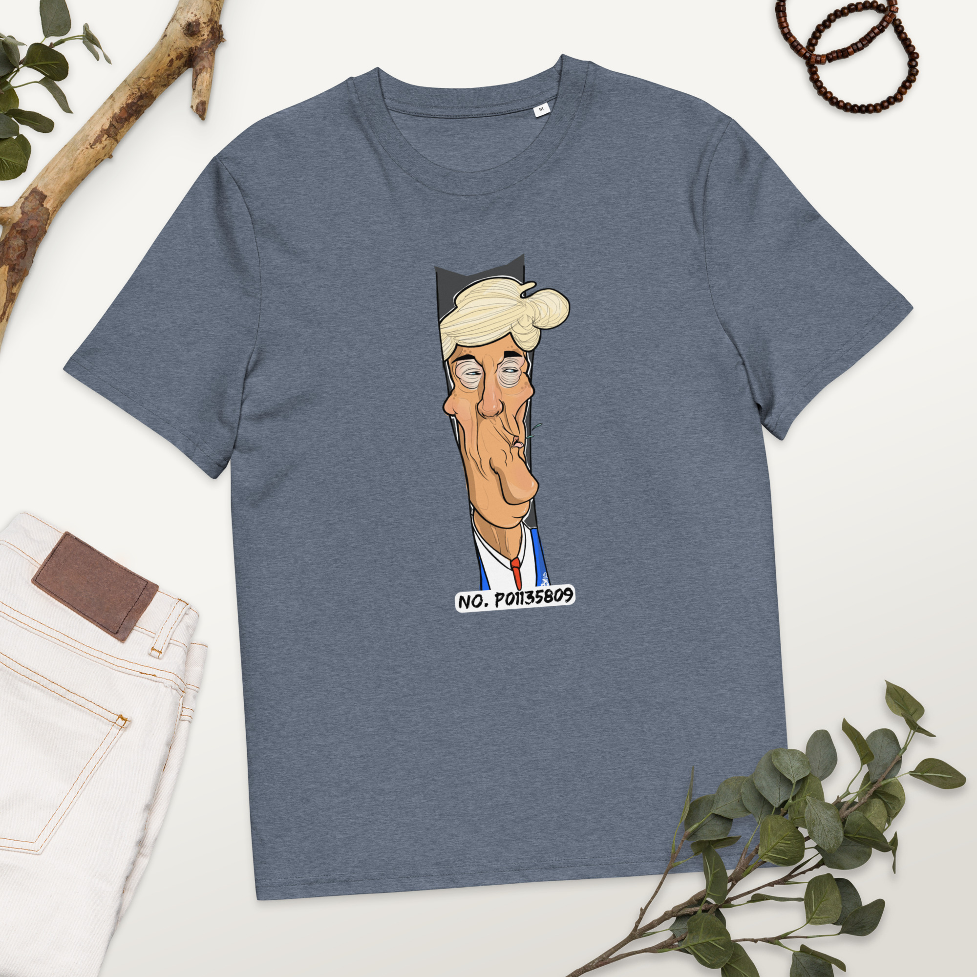 Karikatur einer prominenten Politikfigur Bio-Baumwoll-T-Shirt – Bild 4