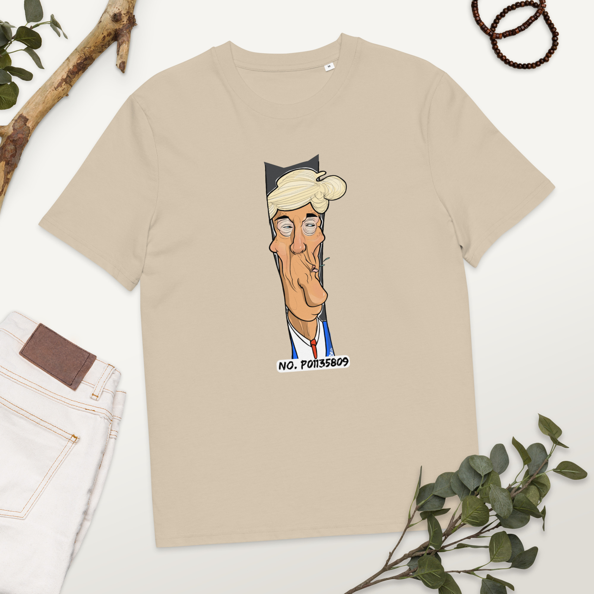 Karikatur einer prominenten Politikfigur Bio-Baumwoll-T-Shirt – Bild 6