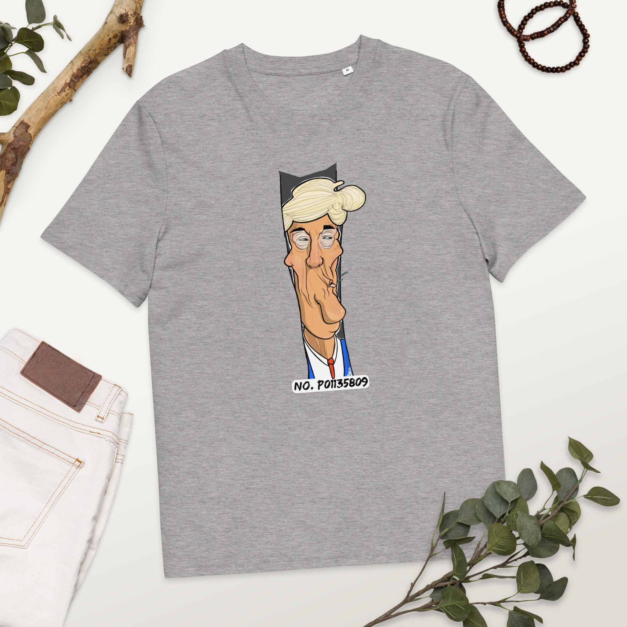 Karikatur einer prominenten Politikfigur Bio-Baumwoll-T-Shirt – Bild 5