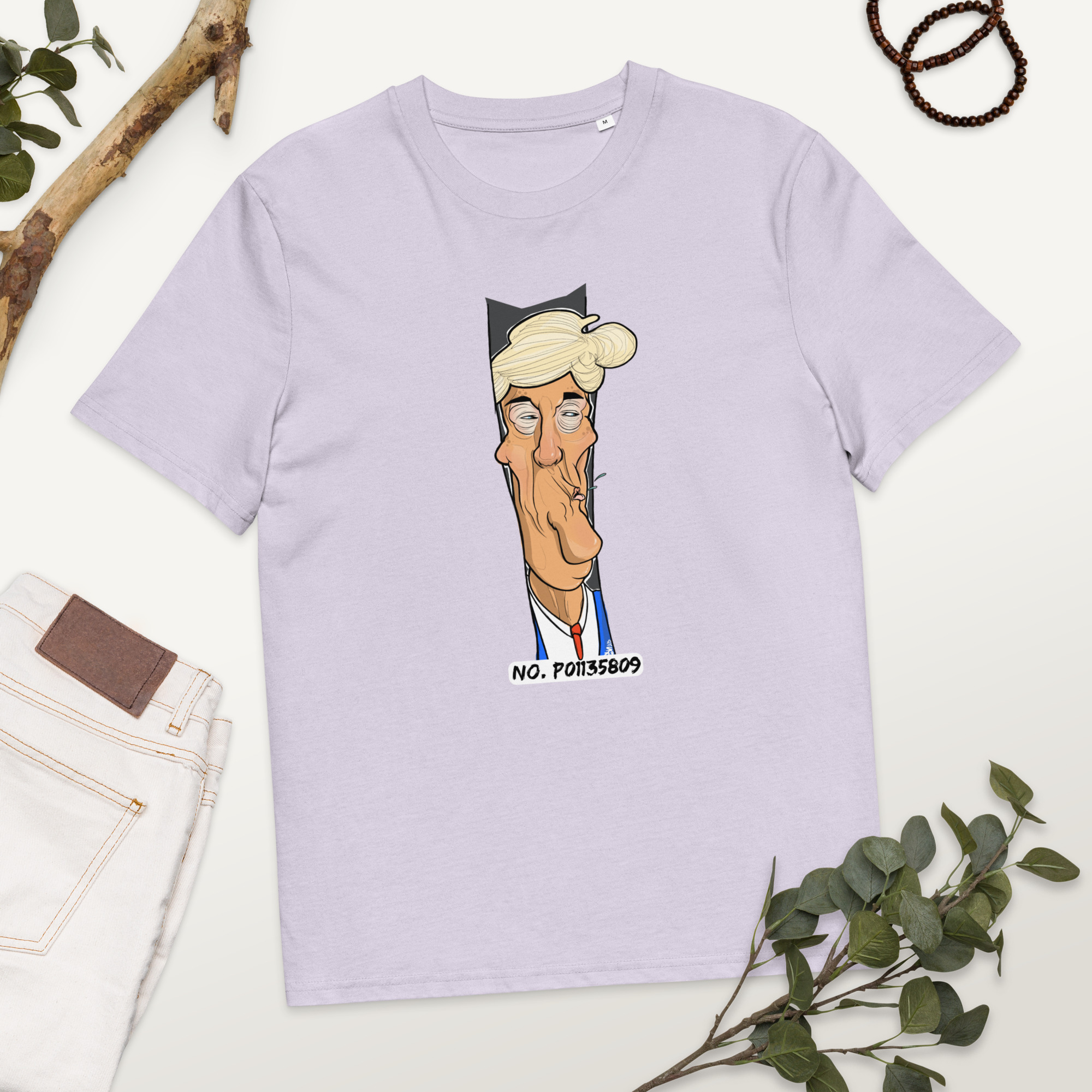 Karikatur einer prominenten Politikfigur Bio-Baumwoll-T-Shirt – Bild 8
