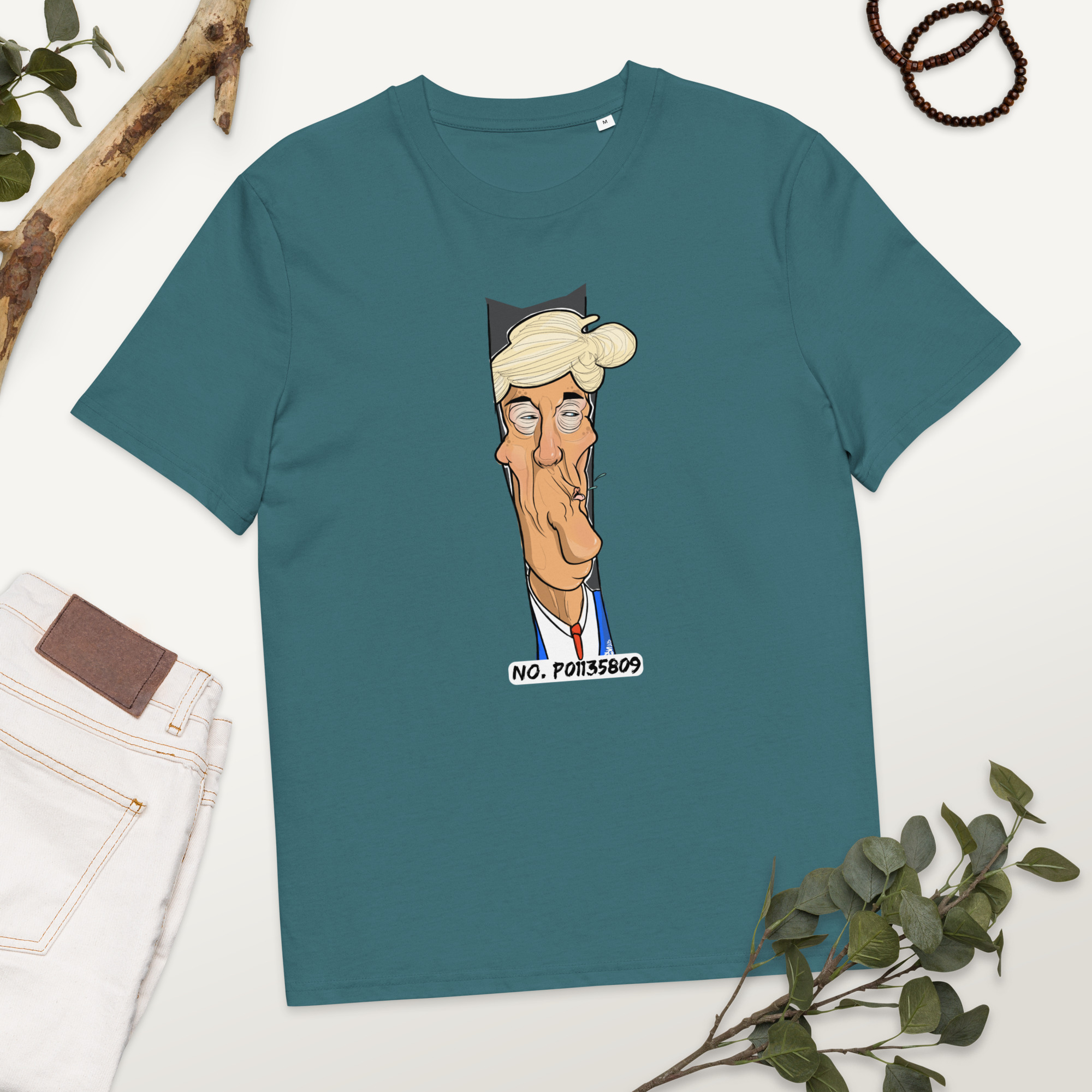 Karikatur einer prominenten Politikfigur Bio-Baumwoll-T-Shirt – Bild 2