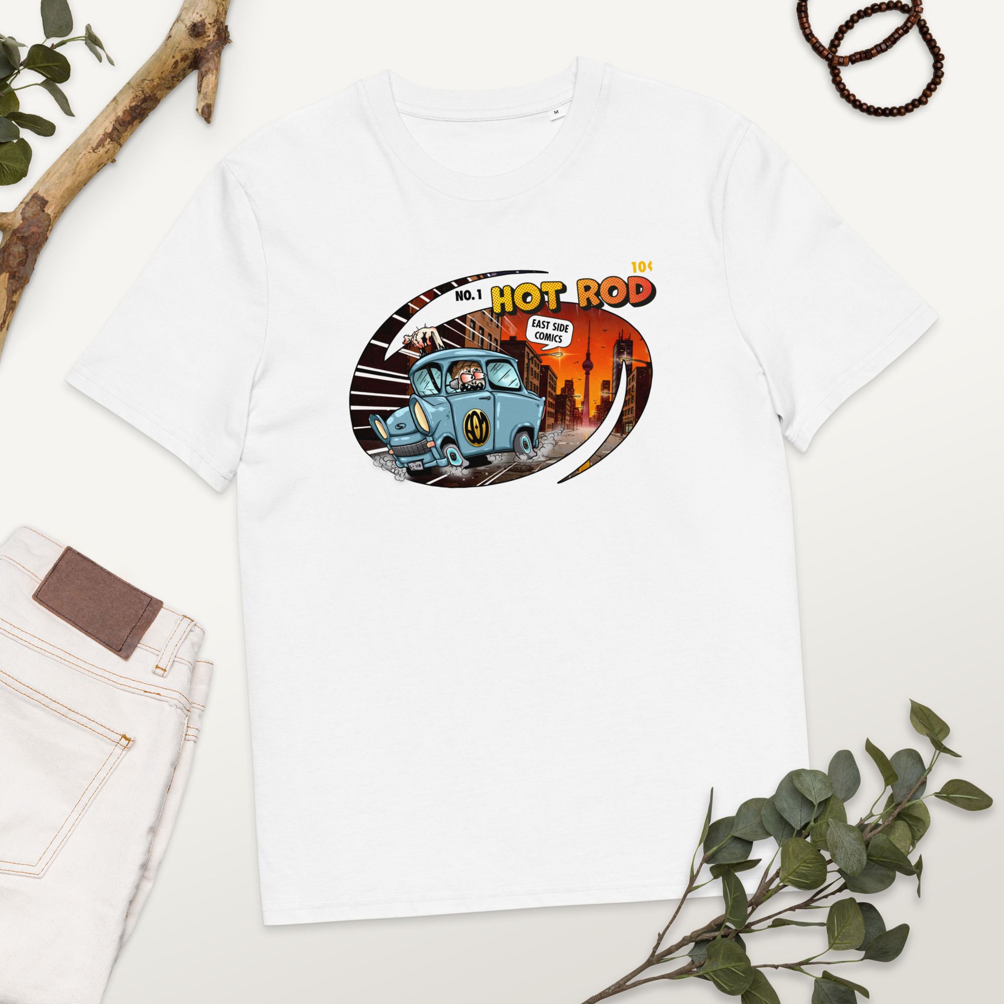 Berliner Hod Rod Comic auf Bio-Baumwoll-T-Shirt – Bild 9