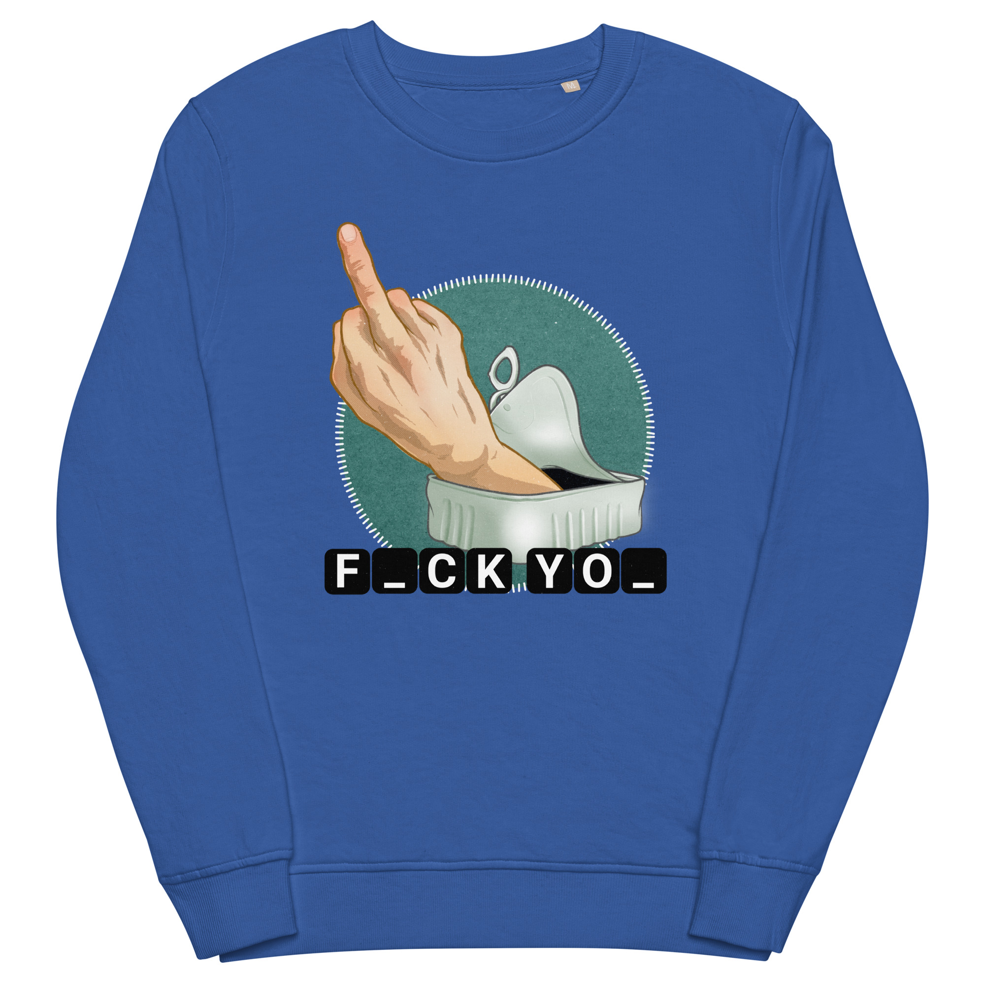 Unisex organic sweatshirt royal blue front 68f4c8f4aa5bb.jpg