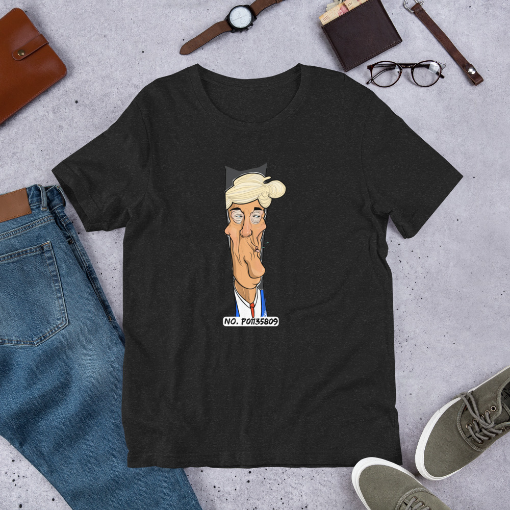 Karikatur einer prominenten Politikfigur - Unisex Statement Fun T-Shirt Leipzig – Bild 2