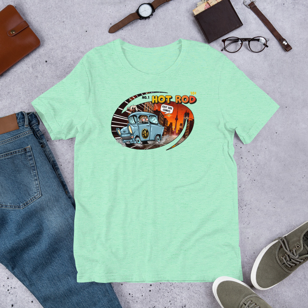 Trabant HOT ROD Comic - Unisex Fun T-Shirt Leipzig – Bild 7