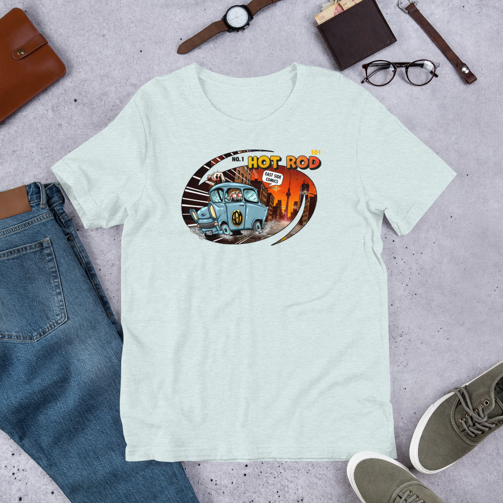 Trabant HOT ROD Comic - Unisex Fun T-Shirt Leipzig – Bild 6