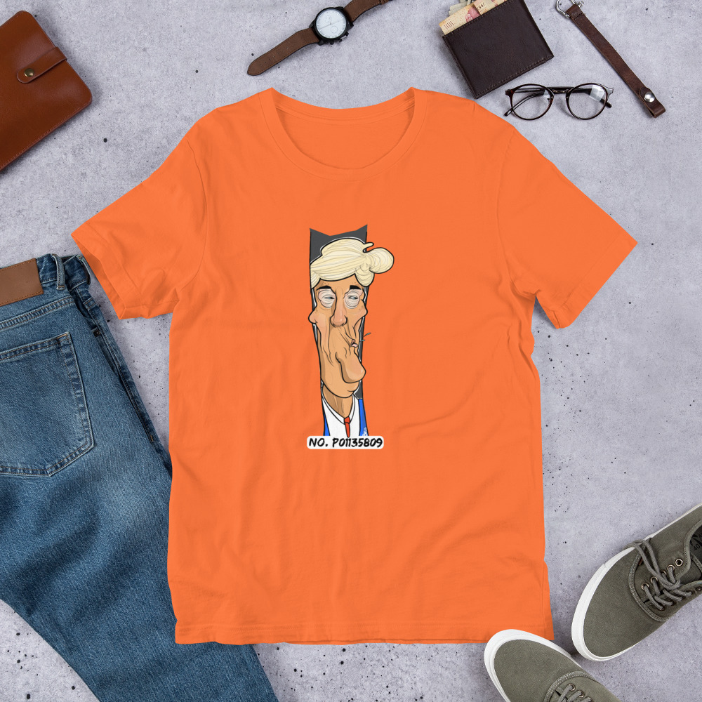 Karikatur einer prominenten Politikfigur - Unisex Statement Fun T-Shirt Leipzig