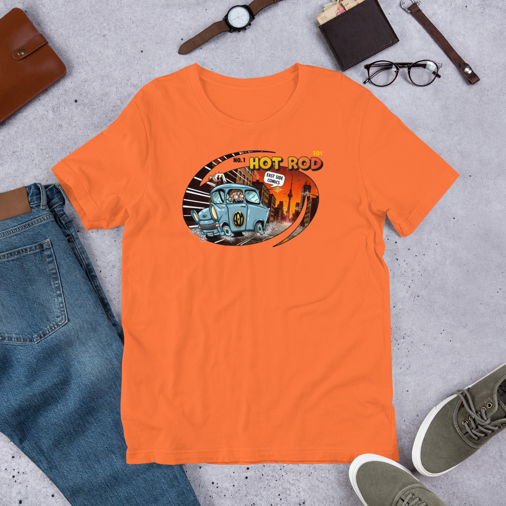 Trabant HOT ROD Comic - Unisex Fun T-Shirt Leipzig – Bild 3