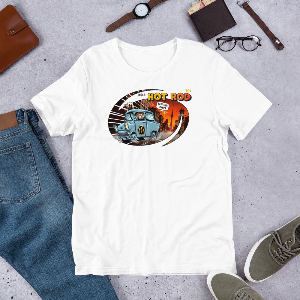 Trabant HOT ROD Comic - Unisex Fun T-Shirt Leipzig – Bild 8