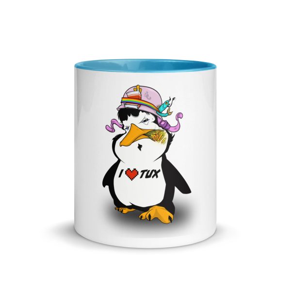 I Love Tux Tasse mit farbiger Innenseite