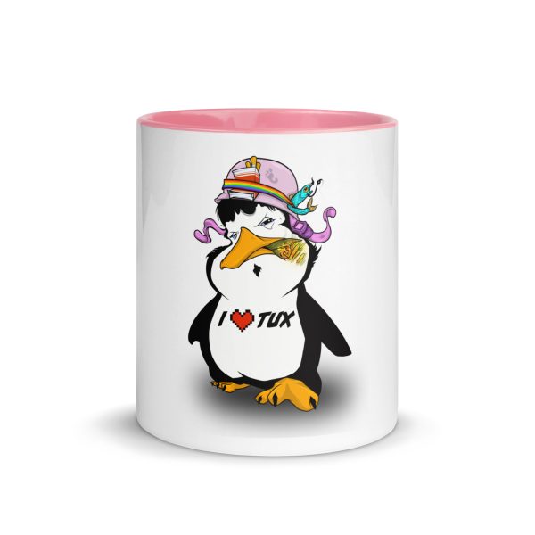 I Love Tux Tasse mit farbiger Innenseite
