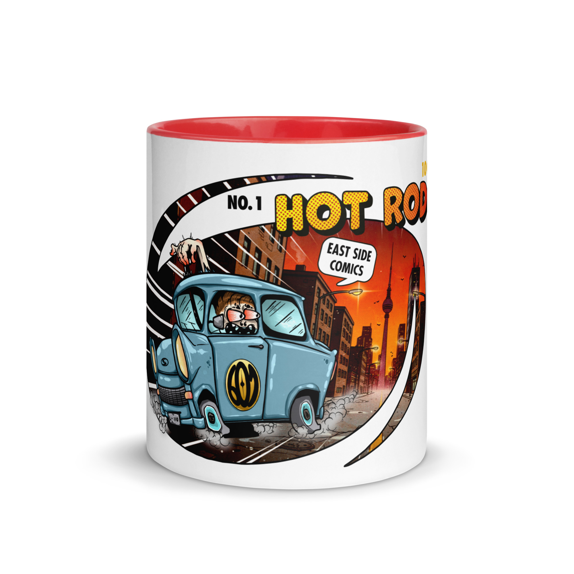 Trabant HOT ROD Comic Tasse mit farbiger Innenseite – Bild 6