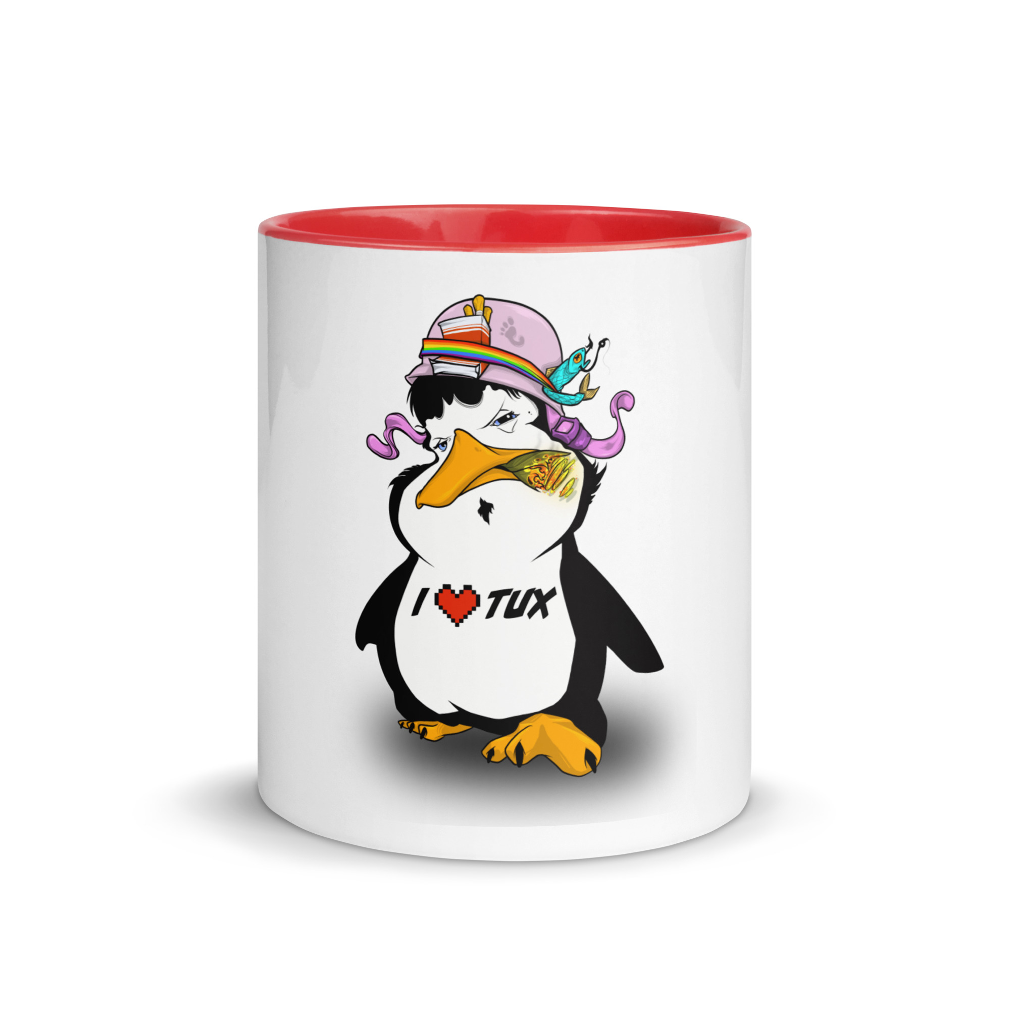 I Love Tux Tasse mit farbiger Innenseite – Bild 5