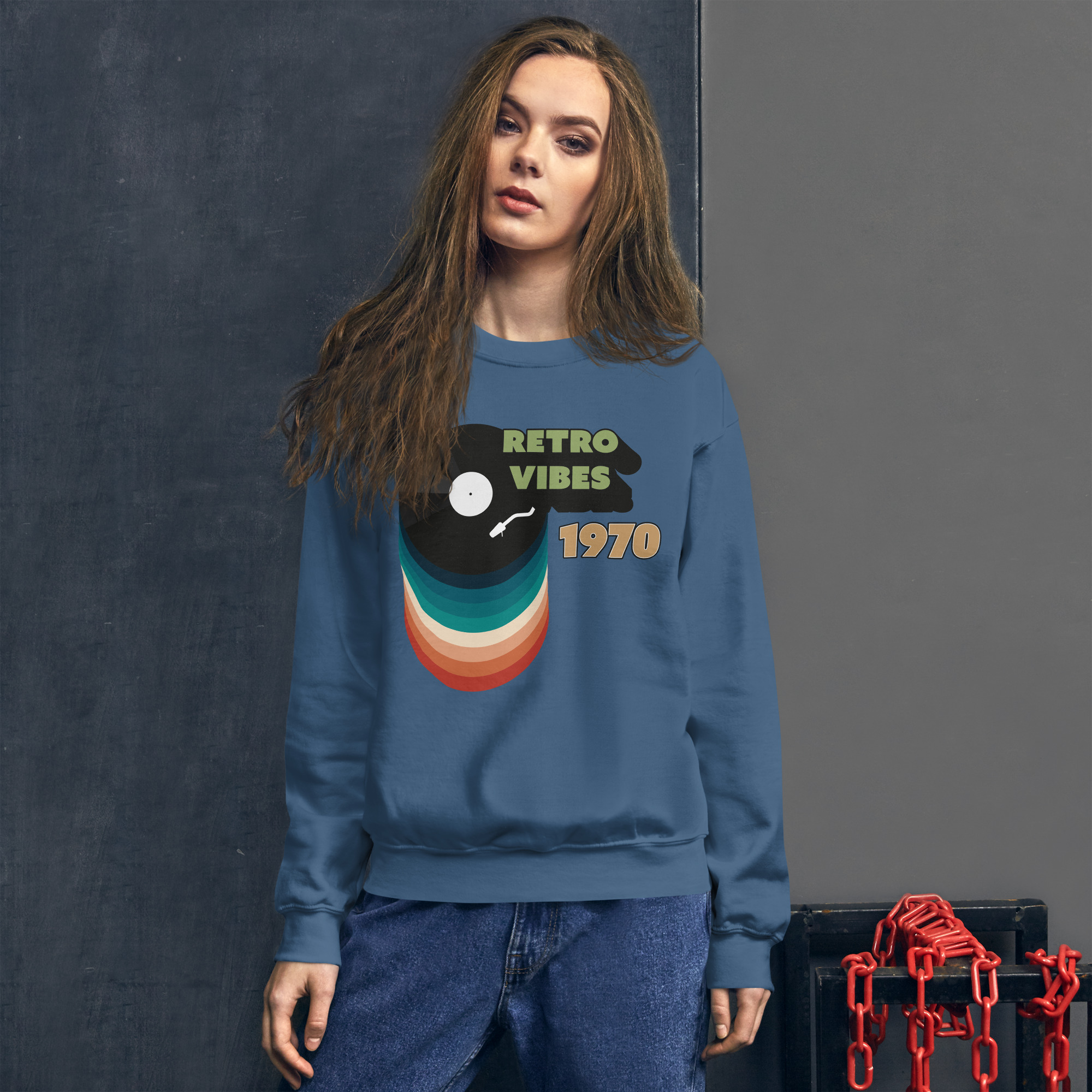 Unisex crew neck sweatshirt indigo blue front 690de546a618e.jpg