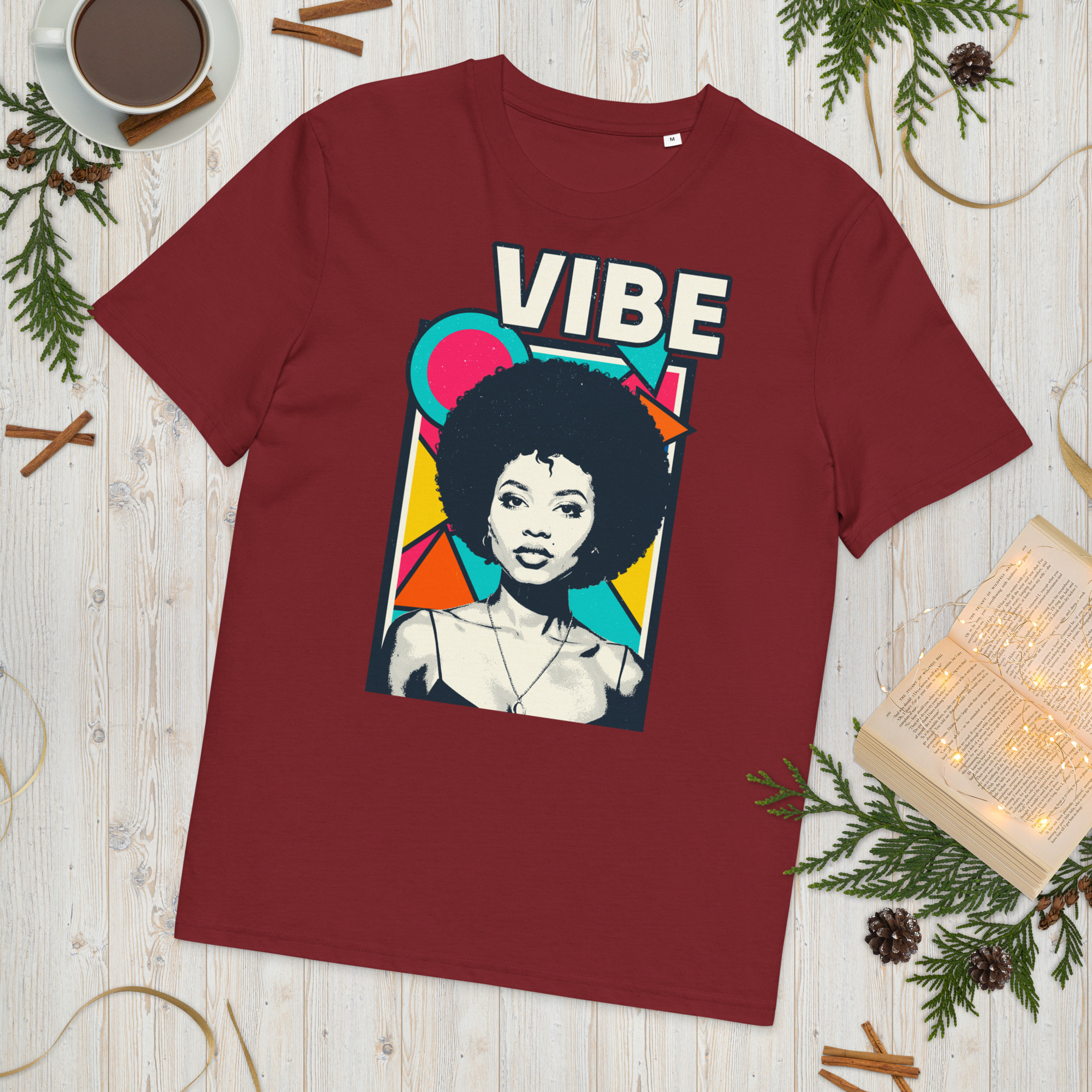 Unisex organic cotton t shirt burgundy front 2 69172ea617cdc.jpg