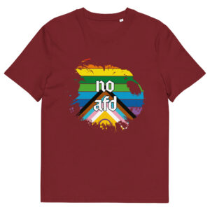 Unisex organic cotton t shirt burgundy front 69199aa76c29e.jpg