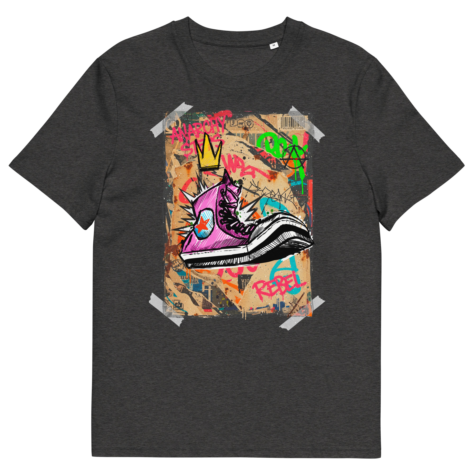 Unisex organic cotton t shirt dark heather grey front 691b2584e76d6.jpg