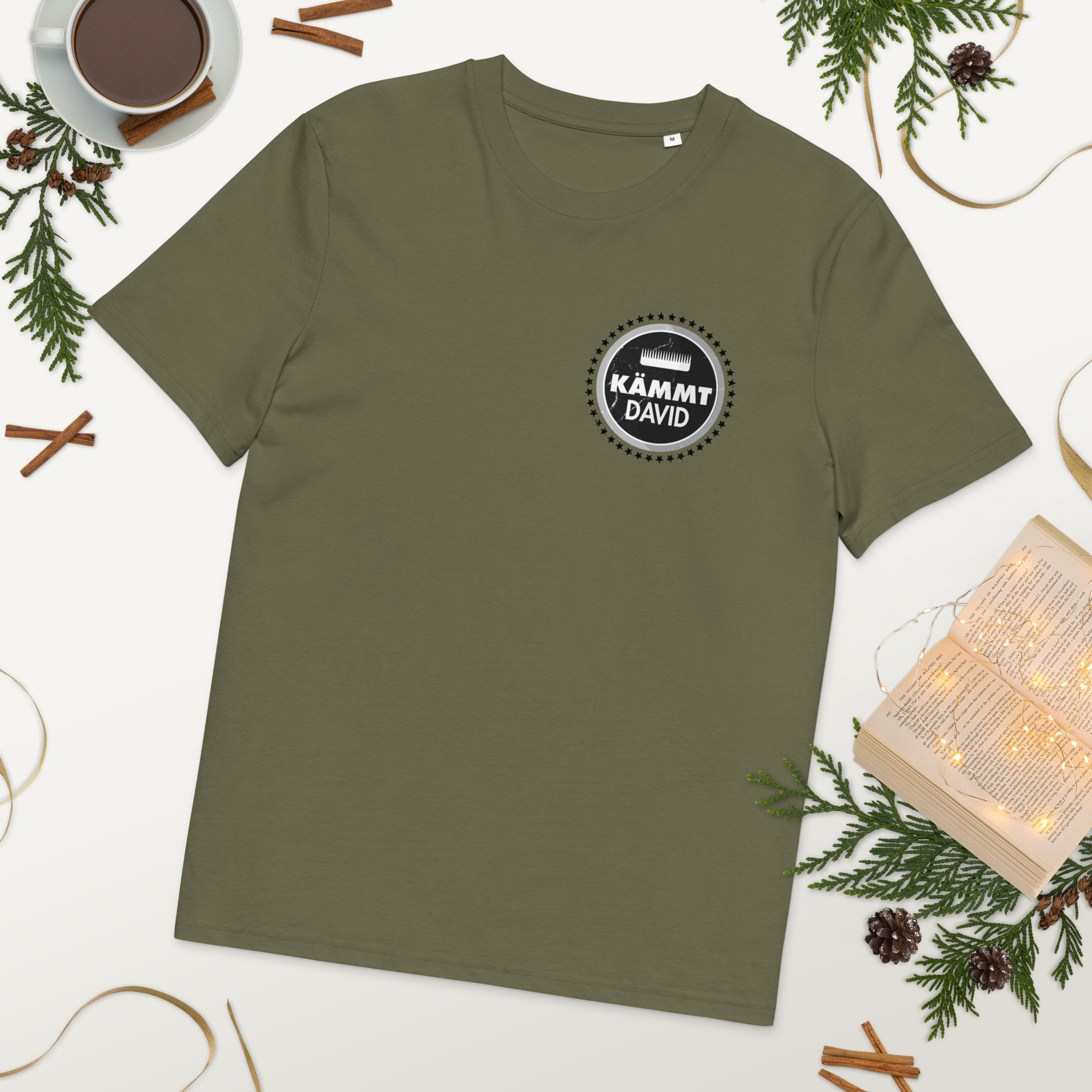 Unisex organic cotton t shirt khaki front 69062b1200de0.jpg